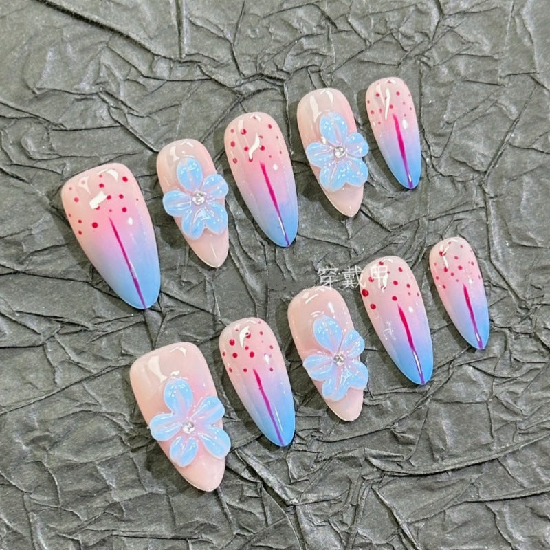 Artistic Floral-Embellished Press-On Nail Collection Bowlift
