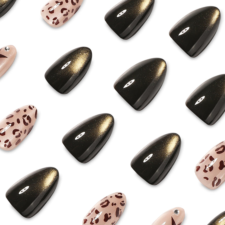 Artful Nail Extensions with Glamorous Leo Design Bowlift