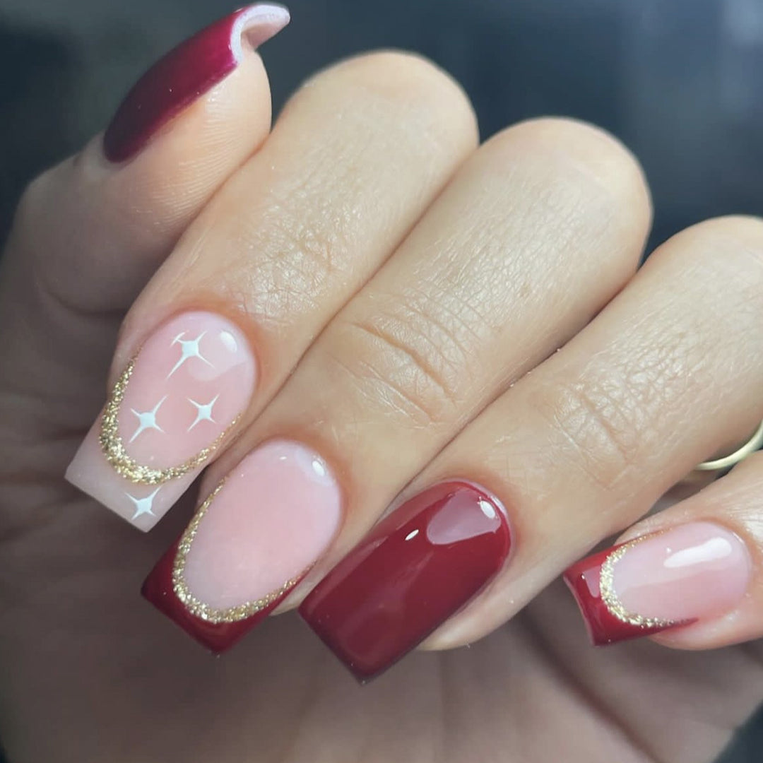 Elegant 3D Gem Accent Nail Art Extensions Bowlift