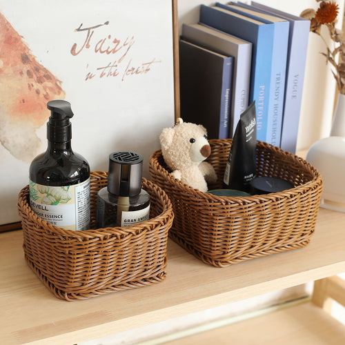 Unisex Rectangular Storage Basket with Sturdy Woven Bowlift