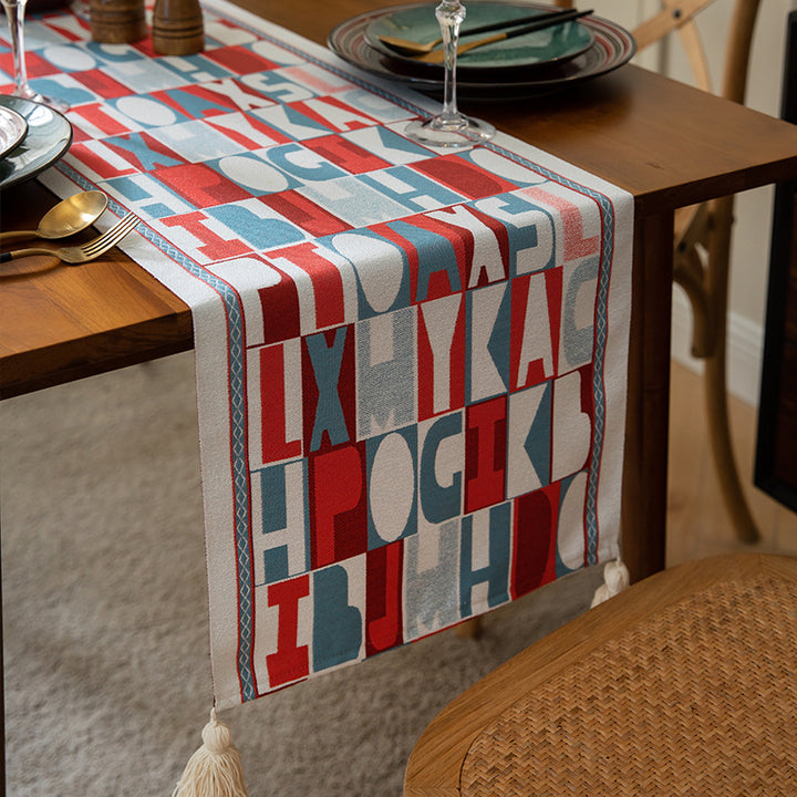 Decorative Letter Print Table Runner