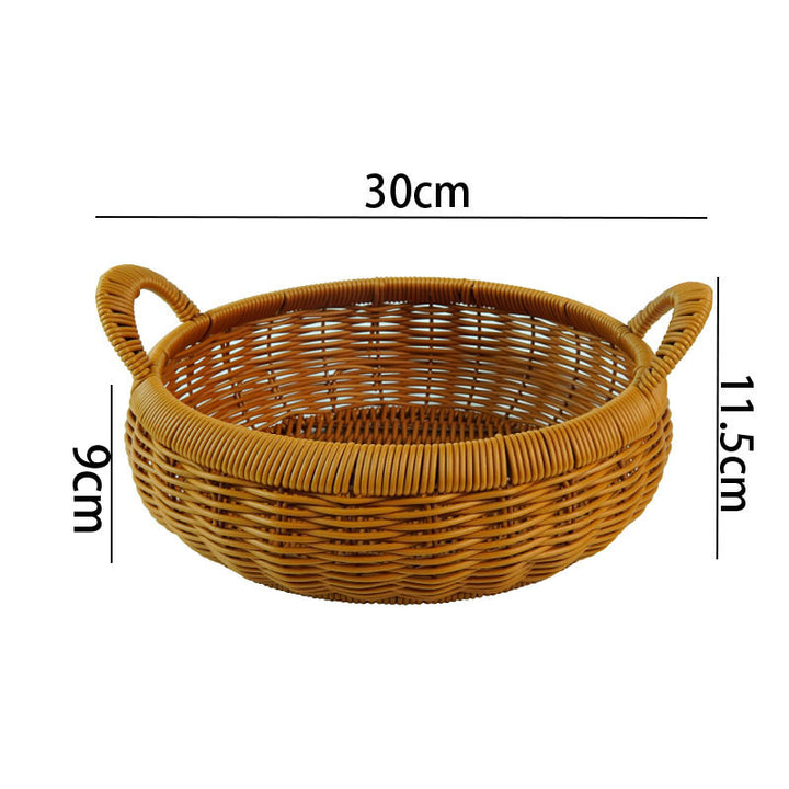 Women's round basket made of braided material Bowlift
