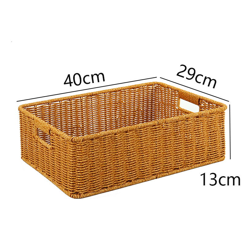 Women's Rectangular Storage Basket Made of Natural Wicker Bowlift