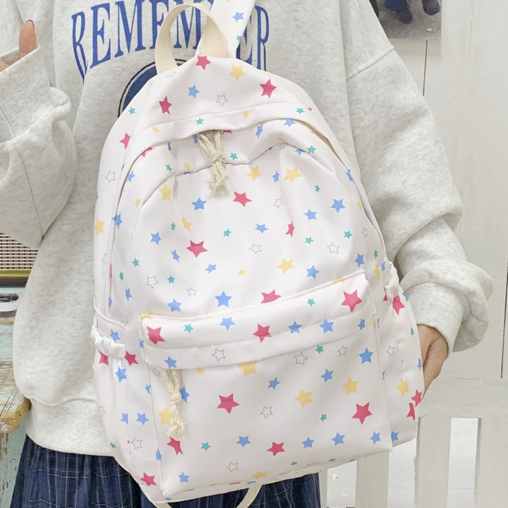 Backpack with Colorful Star Pattern and Practical Organization Compartments Bowlift