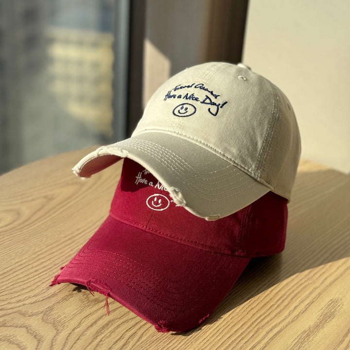 Women's Distressed Cotton Baseball Cap Bowlift 1784270914