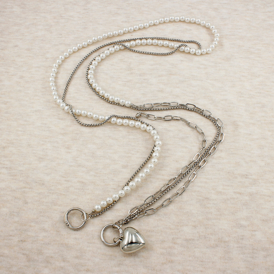 Heart-Designed Beaded Eyewear Chain Bowlift