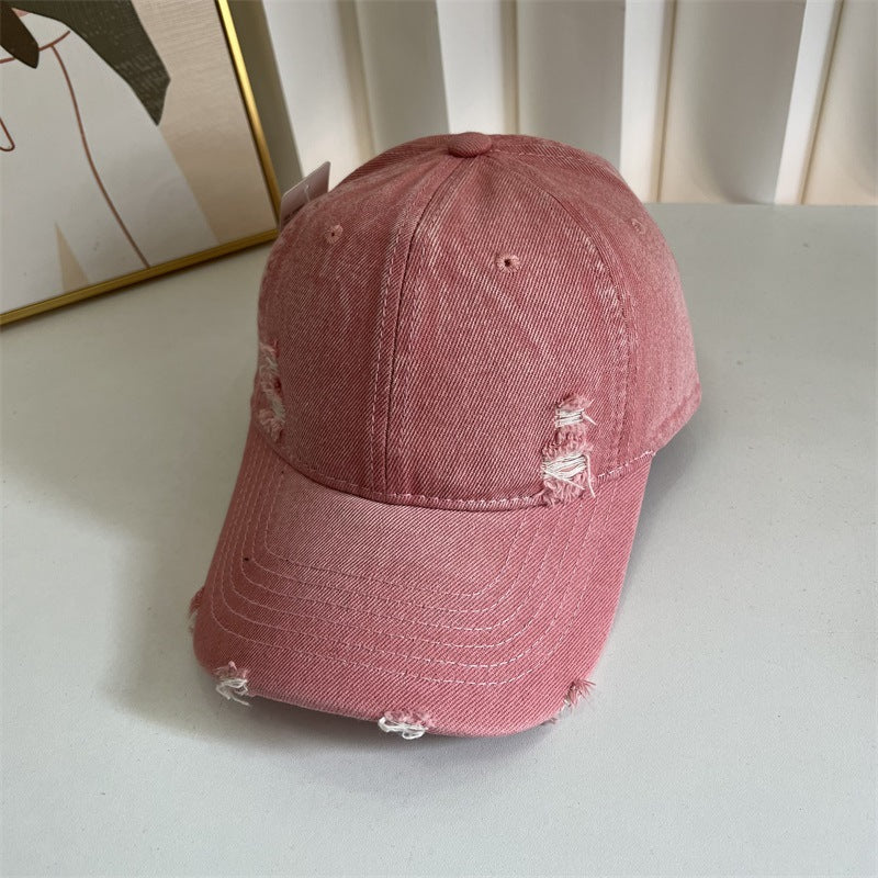 Women's Distressed Denim Baseball Cap Bowlift 1784083631