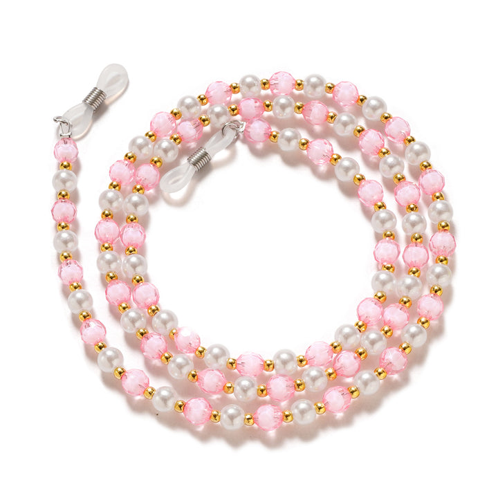 Elegant Pearl and Crystal Eyewear Chain Bowlift