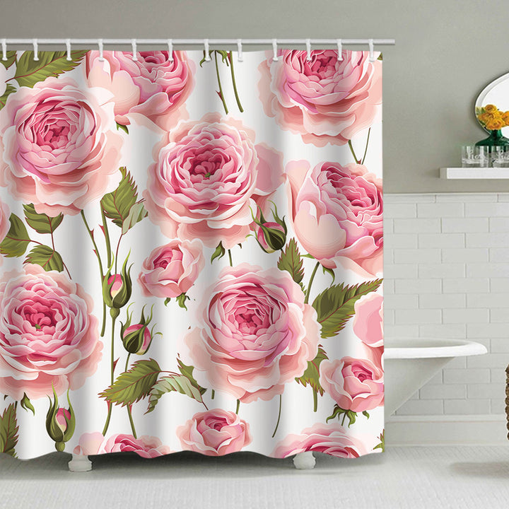 Floral Design Shower Curtain Bowlift