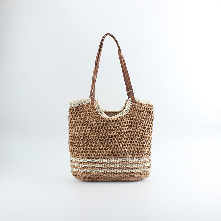 Handcrafted designer beach bag with sturdy leather handles Bowlift