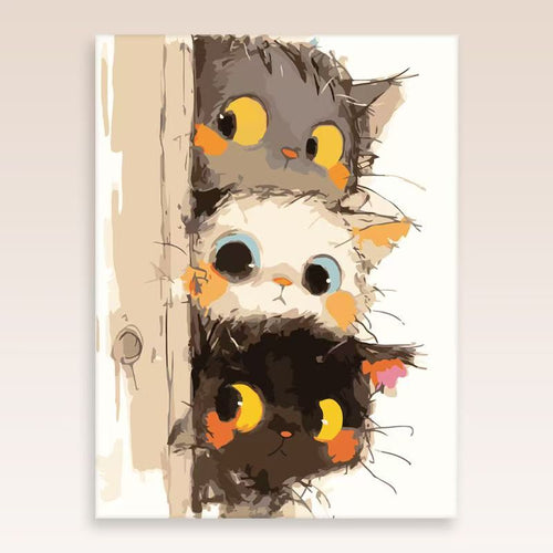Whimsical Cat Portrait Wall Art Bowlift