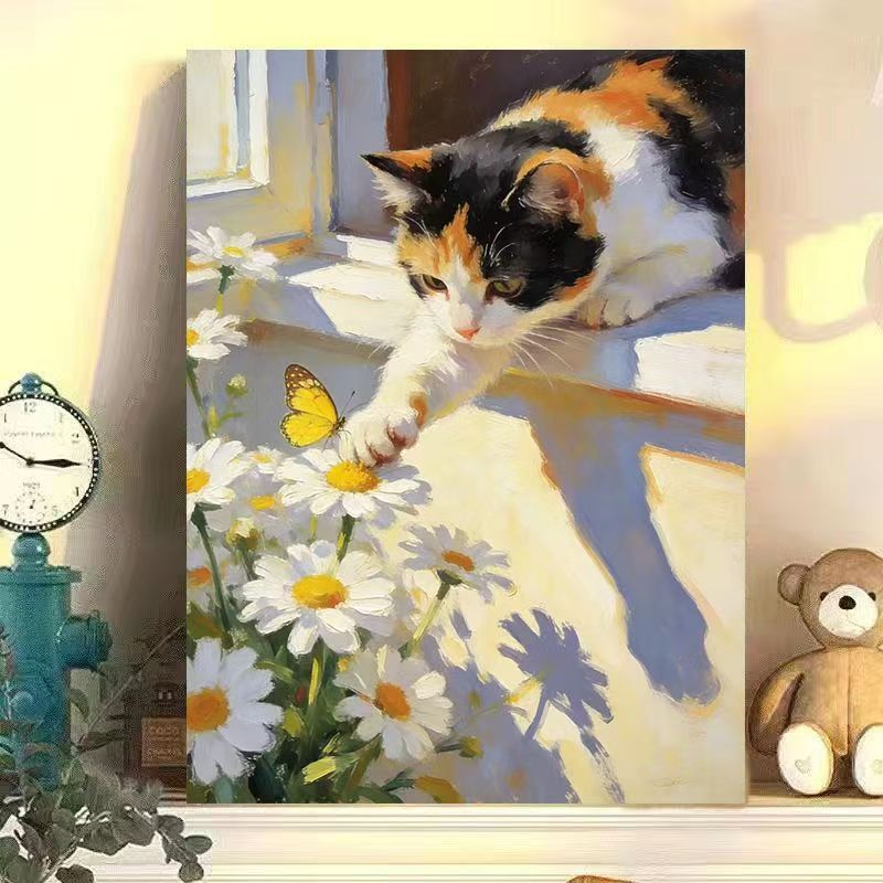 Cat-Themed Canvas Wall Art Bowlift