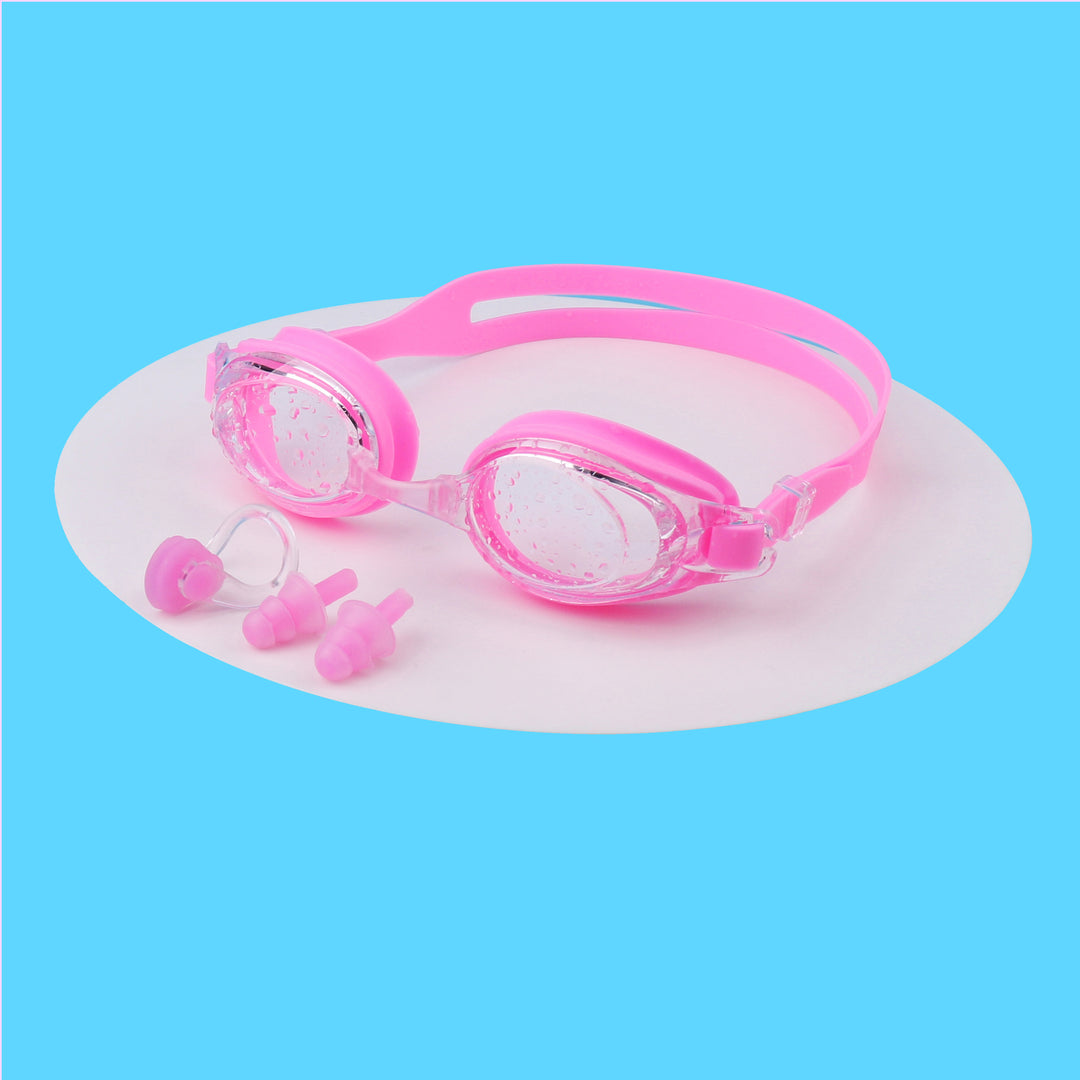 Swimming goggles with integrated ear protection and anti-fog Bowlift