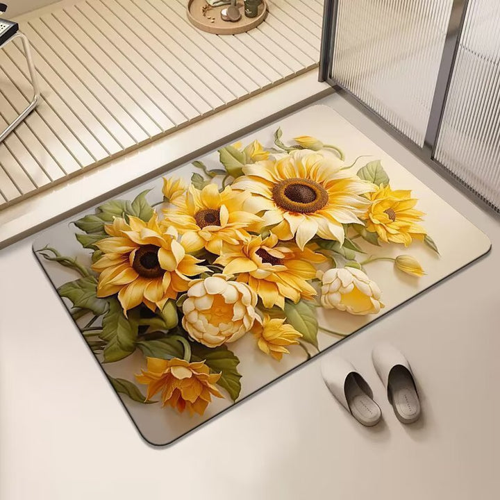 Floral Print Area Mat Bowlift