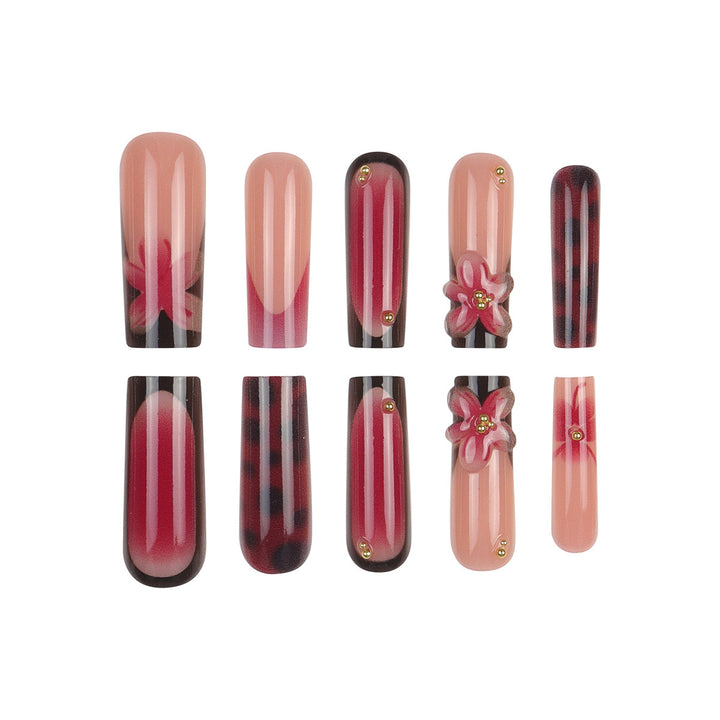 Floral-Inspired Elegant Press-On Nail Set Bowlift