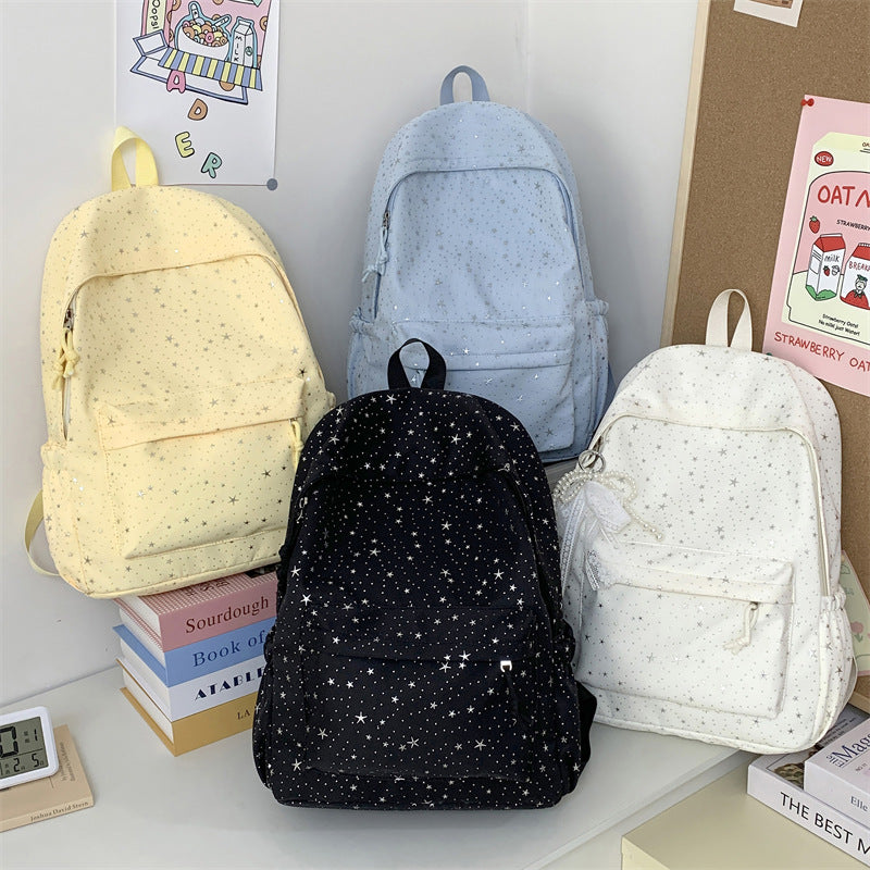Star-Printed Stylish Backpack Bowlift