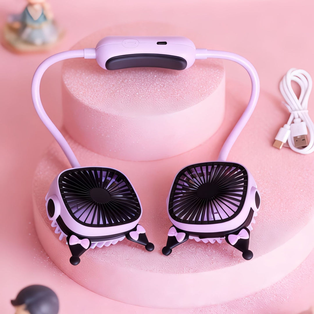 Women's Portable Neck Fan with Flexible Mounting System Bowlift