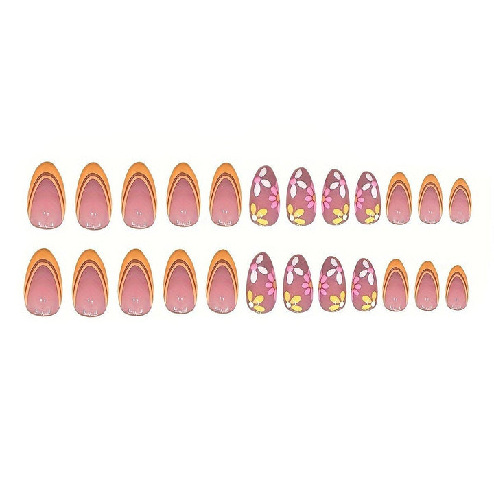 Decorative Floral Themed Press-On Nails Bowlift