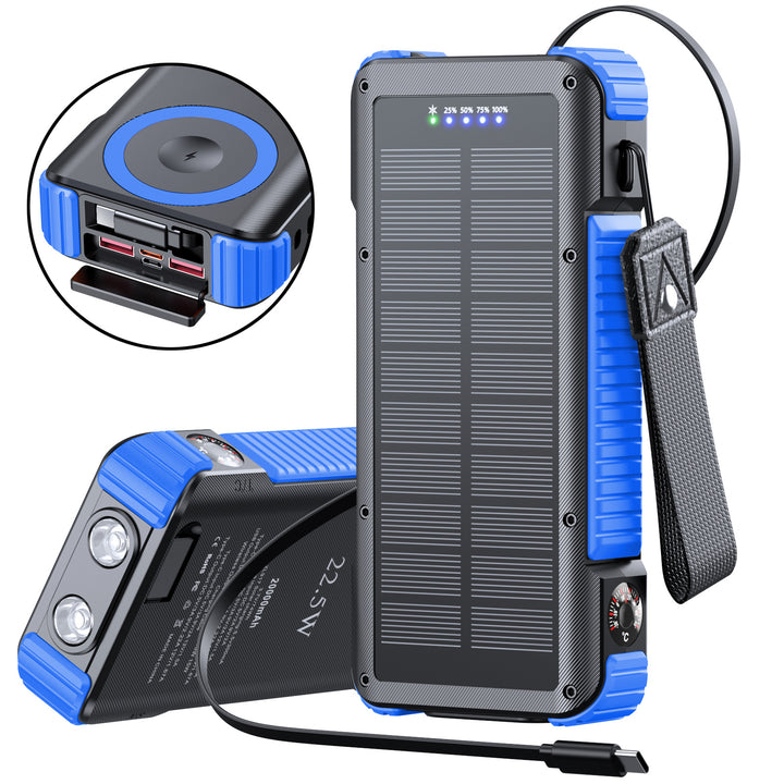 High-performance solar power bank with multifunctional connections and LED display Bowlift