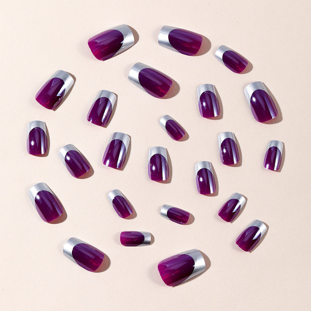 Metallic Tip Gel Nail Art Extensions Bowlift