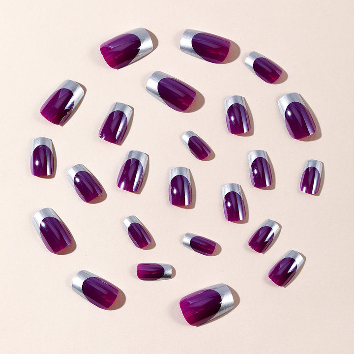 Metallic Tip Gel Nail Art Extensions Bowlift