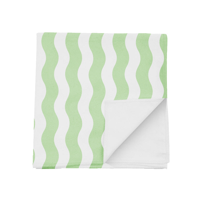 Terry Beach Blanket with Modern Wave Pattern Bowlift