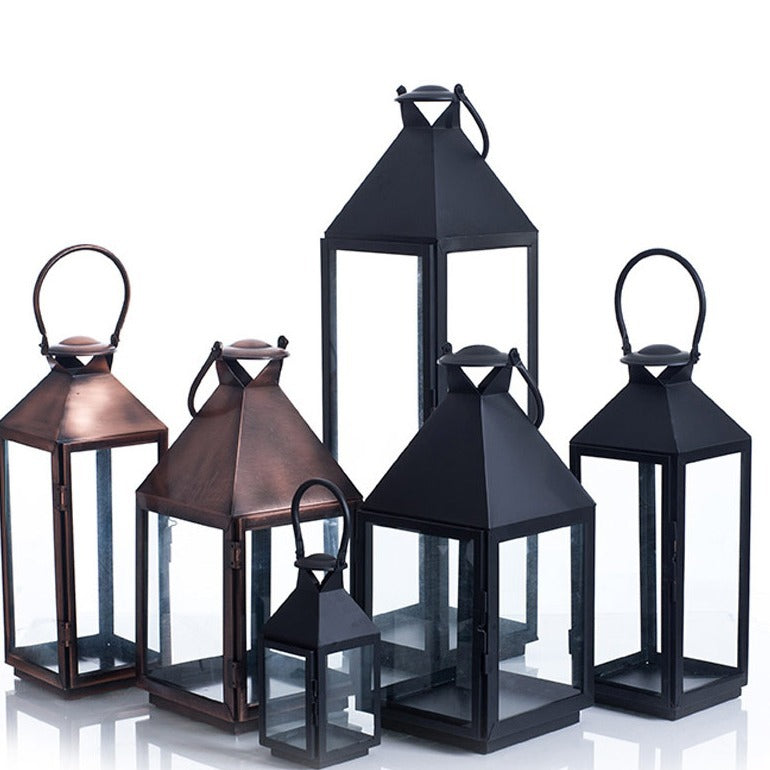Multi-Size Metal and Glass Lantern Collection Bowlift