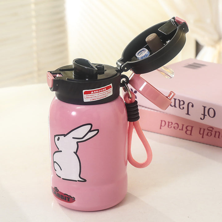 Women's insulated drinking bottle with practical drinking mechanism and playful design Bowlift
