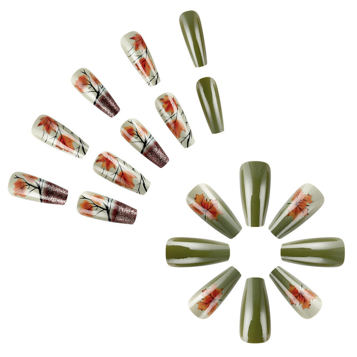 Autumn Leaf-Themed Press-On Nail Art Bowlift