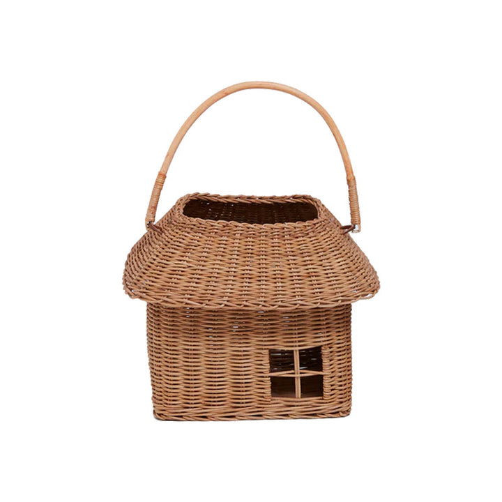 Charming Cottage-Shaped Woven Storage Basket Bowlift