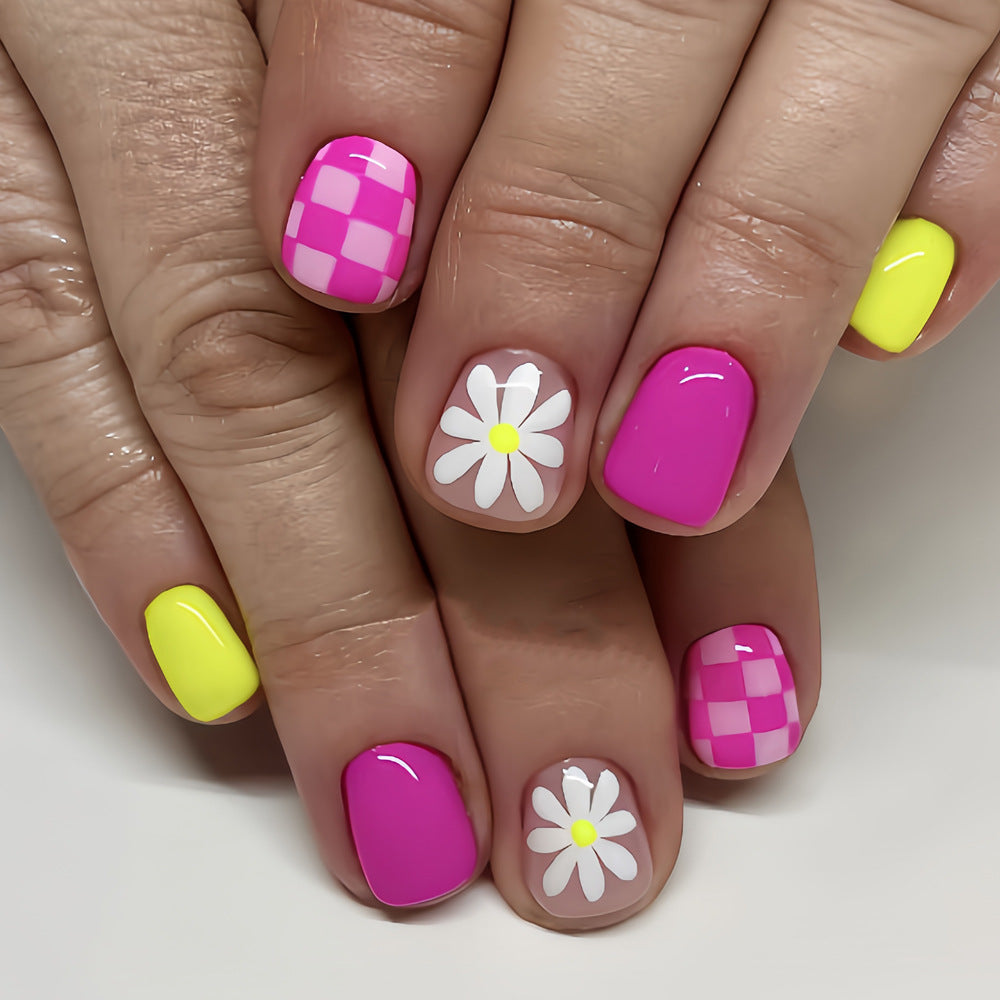 Creative Nail Art Set with Colorful Floral Designs Bowlift