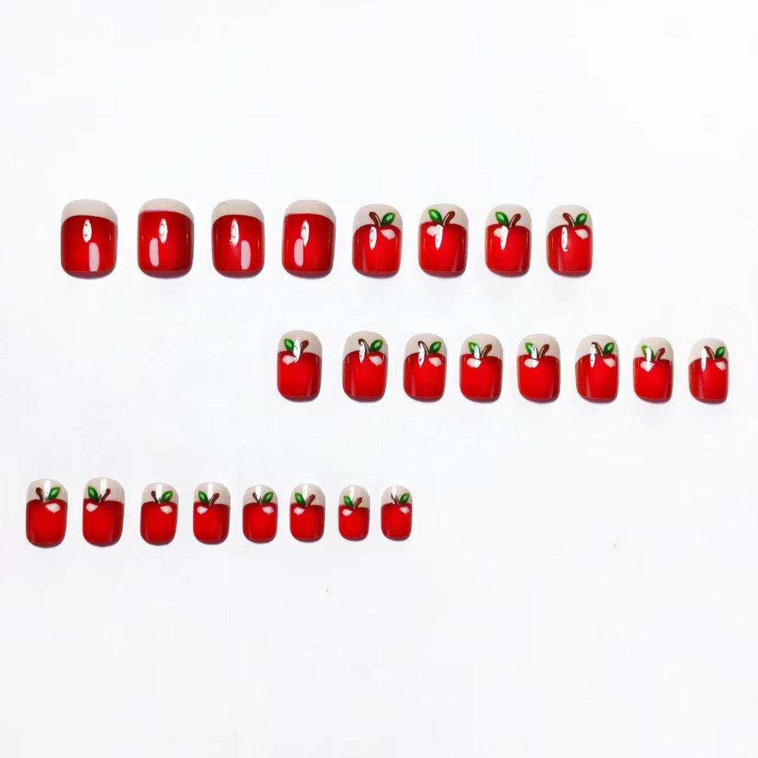 Artificial nails with playful apple motif Bowlift