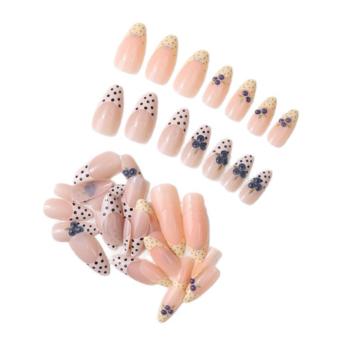 French Tip Floral Press-On Nail Set Bowlift