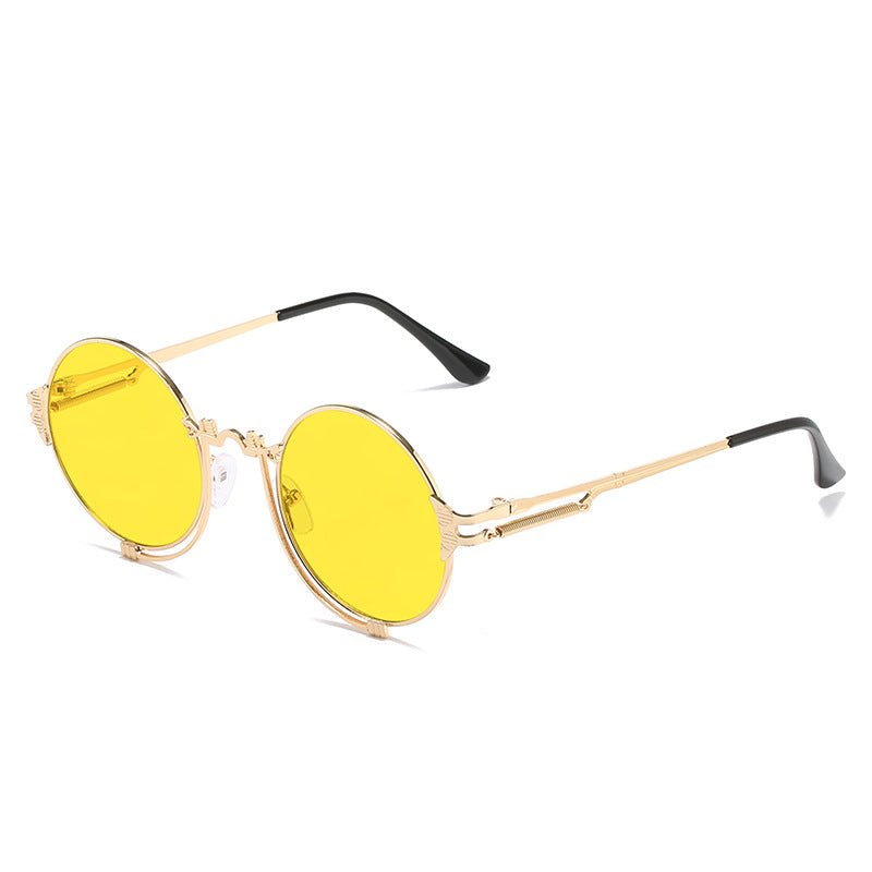 Women's stylish round metal sunglasses with artistic designs Bowlift