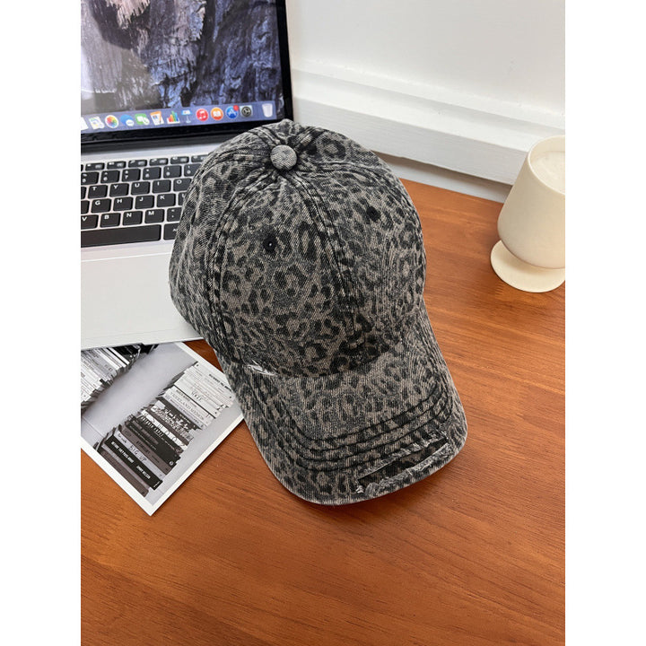 Women's Leopard Print Baseball Cap Bowlift