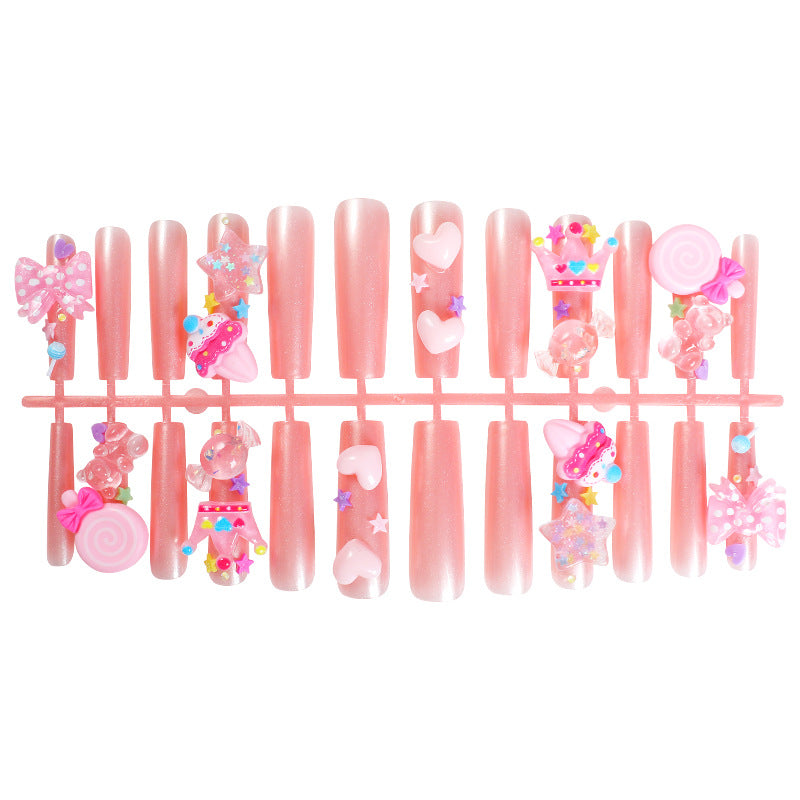 Creative nail art set with playful designs and glitter accents Bowlift