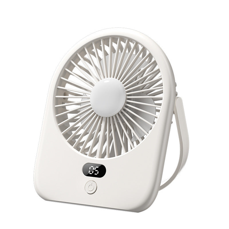 Unisex Rechargeable LED Desk Fan with Digital Display Bowlift