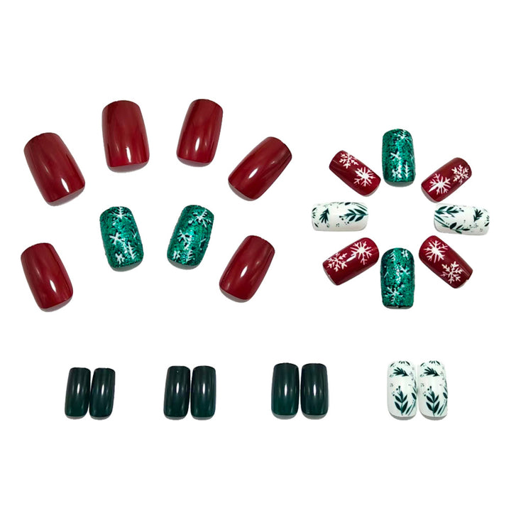 Artificial Nails in Festive Winter Design Bowlift