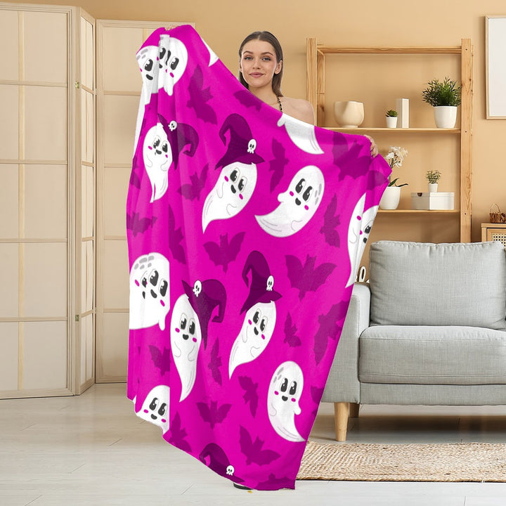Cozy Halloween-Themed Fleece Blanket