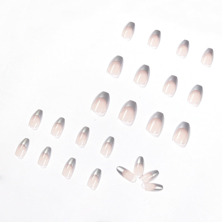 Artificial stiletto nails with glitter accents and elegant French tip Bowlift