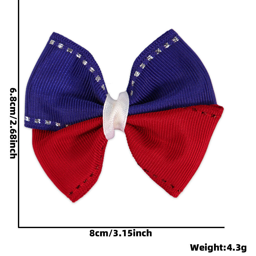 Ladies small pleated hair bow made of grosgrain ribbon with medium knot and mini alligator clip Bowlift
