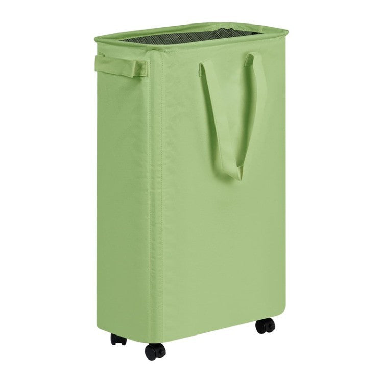 Foldable laundry basket with wheels and practical lid Bowlift