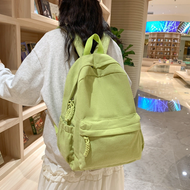 Cord Backpack with Versatile Compartments and Ergonomic Design Bowlift