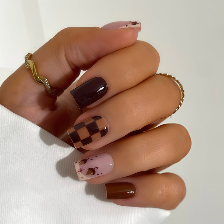 Artistic Square Nail Art Design Bowlift