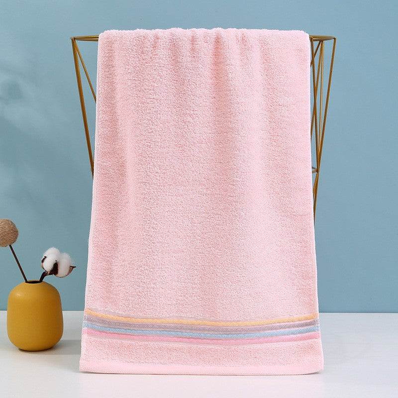 High-Quality Terry Bath Towel With Elegant Stripe Border Bowlift