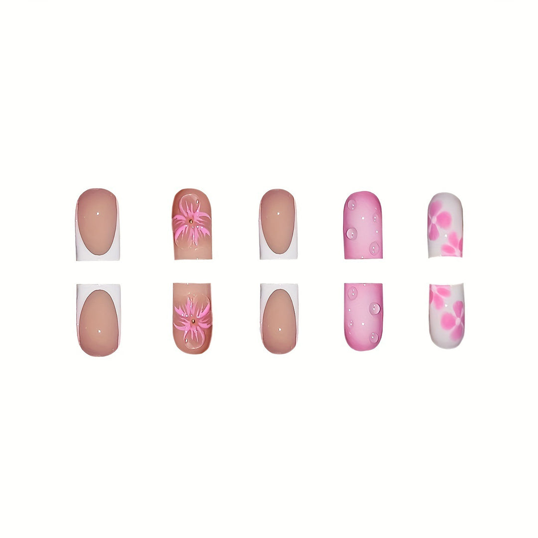 Artistic Floral Nail Art Extensions Bowlift
