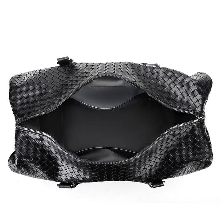 Elegant Braided Leather Duffel Bag Bowlift