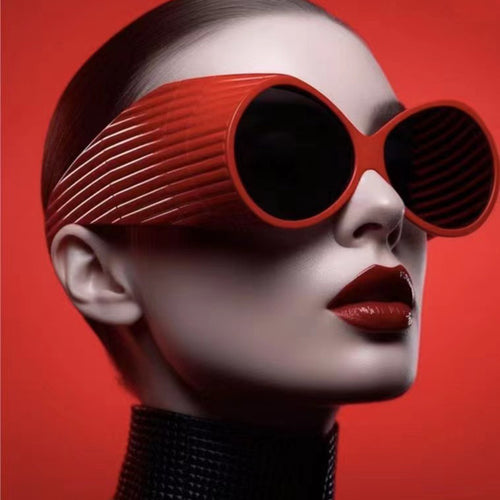 Women Oversized Cat-Eye Sunglasses with Stylish, Textured Frame Bowlift