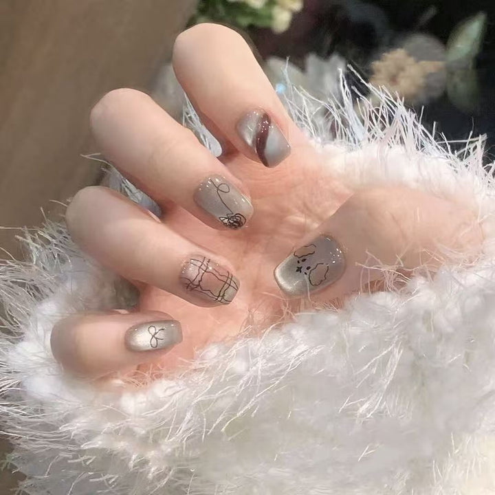Stylish Bow-Embellished Press-On Nails Bowlift