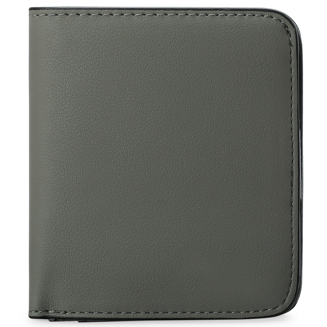 Compact Saffiano Card and Coin Wallet with Zipper Pocket Bowlift